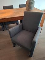 6 Grijze Eettafelstoelen, Huis en Inrichting, Stoelen, Ophalen of Verzenden, Gebruikt, Grijs, Stof
