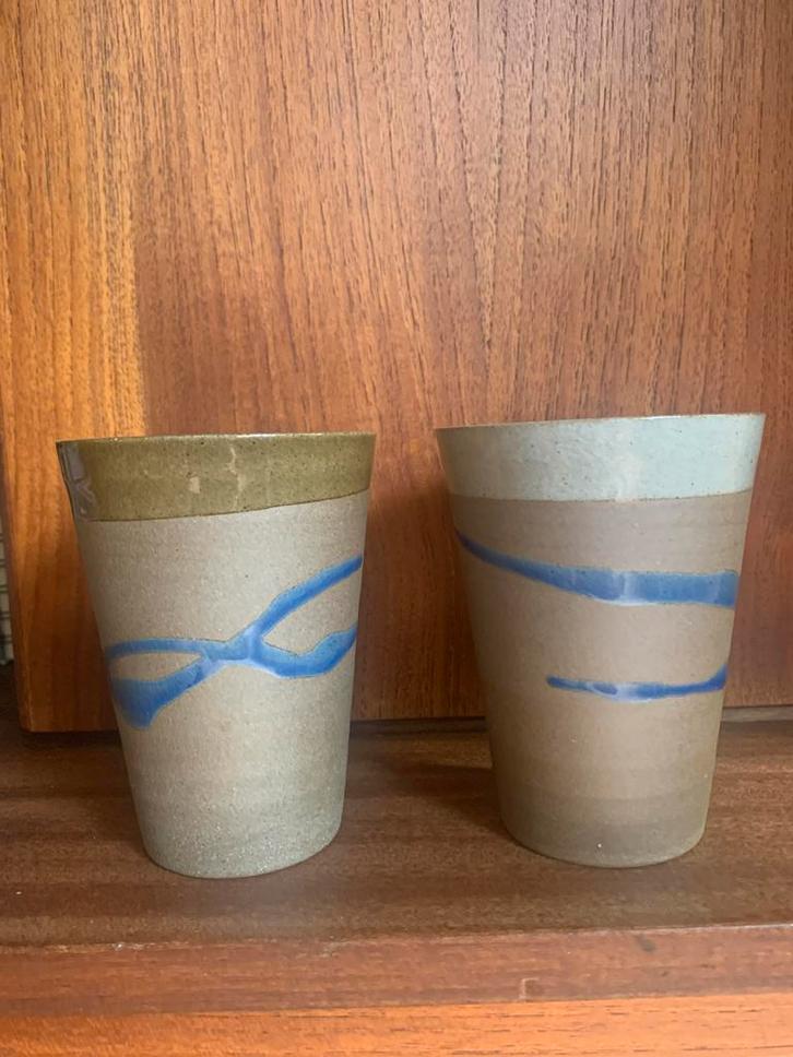 Japandi Keramische Bekers - Set van 2, Huis en Inrichting, Keuken | Servies, Zo goed als nieuw, Kop(pen) en/of Schotel(s), Overige stijlen