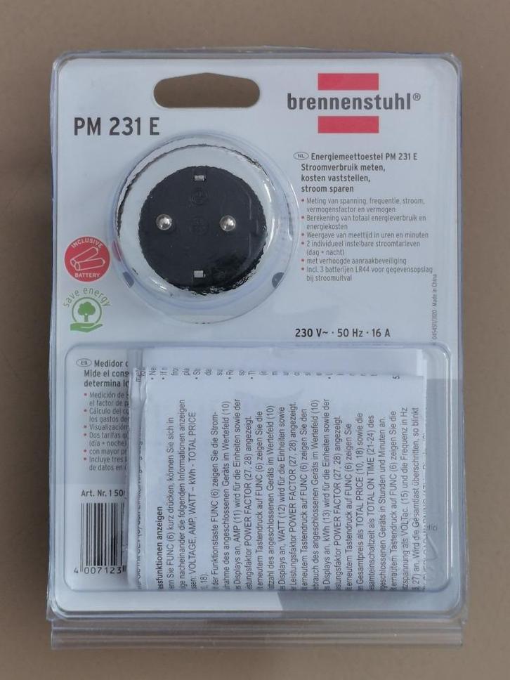 Energiemeettoestel brennenstuhl PM 231 E nieuw zie fotos, Doe-het-zelf en Verbouw, Meetapparatuur, Nieuw, Multimeter, Ophalen of Verzenden
