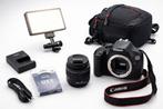 Canon EOS 2000D + 18–55mm + LED licht | Complete set, Ophalen of Verzenden, Zo goed als nieuw, Overige typen