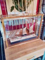 Antieke zeilschip in glazen vitrinekast, Ophalen of Verzenden, Zo goed als nieuw, Overige merken