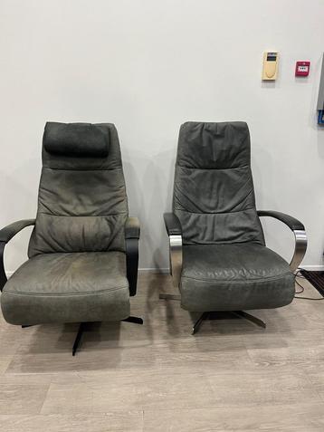 2 Prominent Humberto E100 Groen Grijs Relaxfauteuil Sta Op M beschikbaar voor biedingen