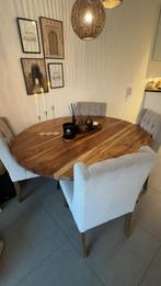 4 Landelijke Dubbelman Design Eetkamerstoelen - Velvet, Ophalen, Minder dan 50 cm, Gebruikt, Overige vormen