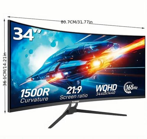 34inch ultra wide curved monitors, Computers en Software, Monitoren, Nieuw, 151 t/m 200 Hz, DisplayPort, HDMI, Gaming, Curved
