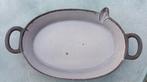 DRU ovenschaal geleefd gietijzer met schenktuit, Gebruikt, Gietijzer, Ophalen of Verzenden, Keramische plaat