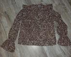 Loavies ruches blouse met print maat M, Maat 38/40 (M), Beige, Ophalen of Verzenden, Loavies