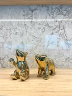 Twee beren keramiek goud kerst nieuw, Ophalen of Verzenden, Nieuw, Overige merken