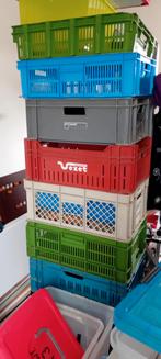 8 Plastic Kratten - Handig voor Opslag!, Ophalen, Gebruikt, Minder dan 35 cm, Minder dan 50 cm