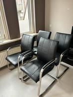 Eetkamerstoelen en tafel GRATIS, Huis en Inrichting, Ophalen, Gebruikt, Zwart, Leer