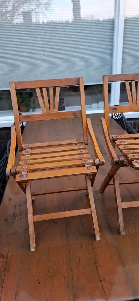 Vintage 2 kinderklapstoel Thonet, jaren ’50
 , Ophalen of Verzenden, Gebruikt, Hout