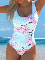 Retro bedekkend badpak blauw roze 38 40 42 44, Ophalen of Verzenden, Nieuw, Blauw, Badpak