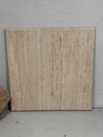 Travertin Salontafel Blad 1m x 1m, Ophalen, Overige materialen, Gebruikt, 50 tot 100 cm