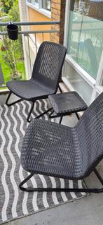 Compleet Balkonset - Stoelen, Tafel, Plantenbakken & Kleed, Ophalen, Gebruikt, Wicker
