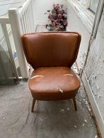 Cocktailstoel bruin, Huis en Inrichting, Fauteuils, Ophalen, Gebruikt, Leer