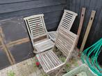 Teak bistro stoeltjes, Tuin en Terras, Ophalen, Zo goed als nieuw, Teakhout, Inklapbaar