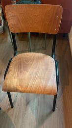 4 houten, schoolse eetkamerstoelen, Ophalen, Gebruikt, Vier, Rood