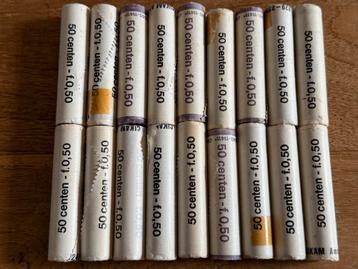 18 rollen met elk 50 centen uit 1980 beschikbaar voor biedingen