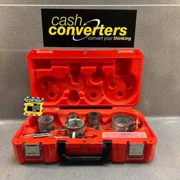 Milwaukee Gatenboren set | in koffer | nu in sale | 310829, Doe-het-zelf en Verbouw, Gereedschap | Handgereedschap, Gebruikt, Ophalen of Verzenden