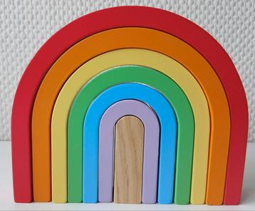 NIEUW Regenboog houten bogen van rood -> paars 15,5 x 18 cm beschikbaar voor biedingen