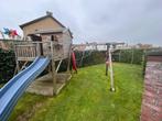 Tuin speelhuis met balkon en schommel, Ophalen of Verzenden, Gebruikt, Hout