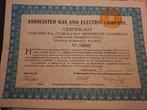 Oude Aandeel Associated Gas & Electric Company, Postzegels en Munten, Aandelen en Waardepapieren, Ophalen of Verzenden, Voor 1920