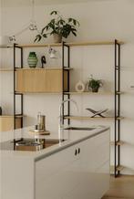 Modulaire Cabinet wandkast Studio Henk in eikenhout, Ophalen, 250 tot 300 cm, 200 cm of meer, Eikenhout