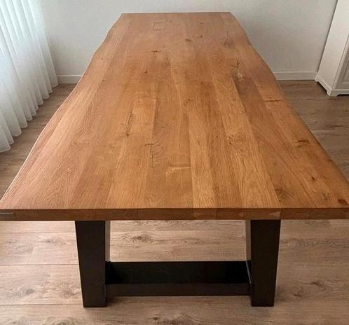 Goossens eiken eettafel naturel Blade 220x100x78, Huis en Inrichting, Tafels | Eettafels, Zo goed als nieuw, 100 tot 150 cm, 200 cm of meer