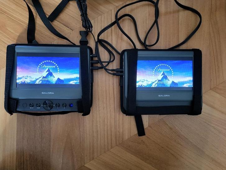 Dvd speler met 2 schermpjes voor in de auto, Audio, Tv en Foto, Dvd-spelers, Zo goed als nieuw, Dvd-speler, Overige merken, Draagbaar