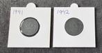 2 x 10 cent zink 1941 - 1942, Postzegels en Munten, Munten | Nederland, Ophalen of Verzenden, Koningin Juliana, 10 cent, Setje
