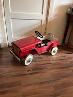 Oude jaren 60 metalen trapauto Jeep, Antiek en Kunst, Ophalen