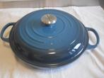 le creuset braadpan blauw nieuw staat, Huis en Inrichting, Ophalen of Verzenden, Zo goed als nieuw, Gietijzer, Koekenpan of Braadpan