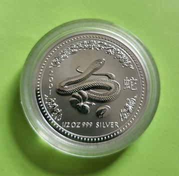 Lunar I 2001 Year of the Snake - 0,5 oz zilver beschikbaar voor biedingen