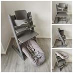 Stokke Tripp Trapp storm grey+babyset, 2 standen newbornset, Kinderen en Baby's, Kinderstoelen, Ophalen of Verzenden, Zo goed als nieuw