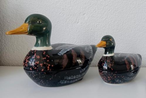 2 eendjes Michel Caugant voor pate, Antiek en Kunst, Antiek | Keramiek en Aardewerk, Ophalen of Verzenden