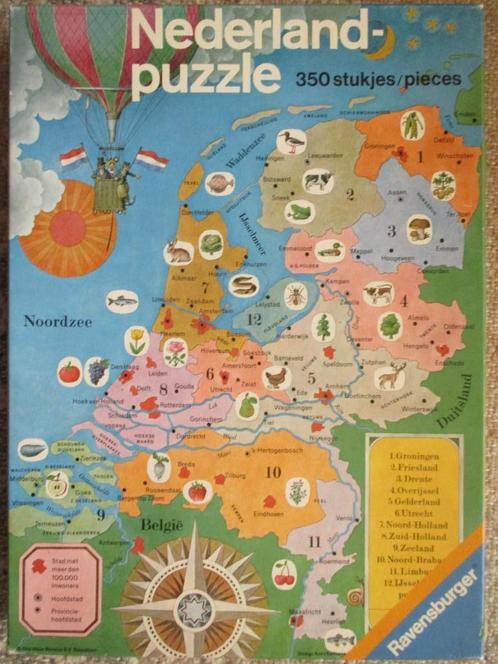 Puzzel Nederland, de provincies, Hobby en Vrije tijd, Denksport en Puzzels, Zo goed als nieuw, Minder dan 500 stukjes, Ophalen of Verzenden