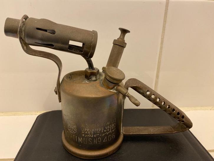 Antieke Gasbrander Optimus No. 406 Sweden, Antiek en Kunst, Antiek | Gereedschap en Instrumenten, Ophalen of Verzenden