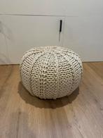 Ronde Stoffen Poef of Voetenbankje, Minder dan 50 cm, Rond, Ophalen of Verzenden, Zo goed als nieuw
