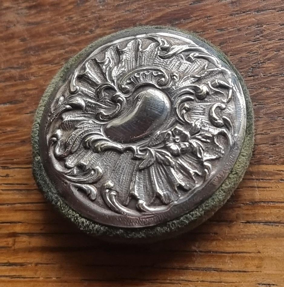 Antiek Franse naalden houder verzilverd, Gebruikt, Verzenden, Geen, Garen of Naald(en)