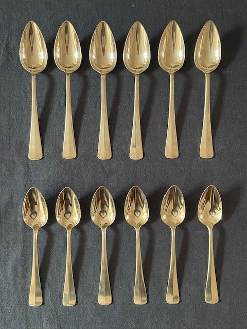 Antiek prachtig verzilverd bestek GERO Haags Lofje 37-delig, Antiek en Kunst, Antiek | Bestek, Ophalen