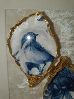 Oesterschelpen met bladgoud en Delfts blauwe afbeeldingen, Ophalen of Verzenden, Nieuw