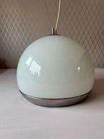 Retro Jaren 70 Hanglamp Melkglas Chroom, Huis en Inrichting, Lampen | Hanglampen, Ophalen of Verzenden, Gebruikt, Glas, Minder dan 50 cm