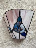 Tiffany wandlamp - roze blauw glas, Glas, Ophalen of Verzenden, Zo goed als nieuw