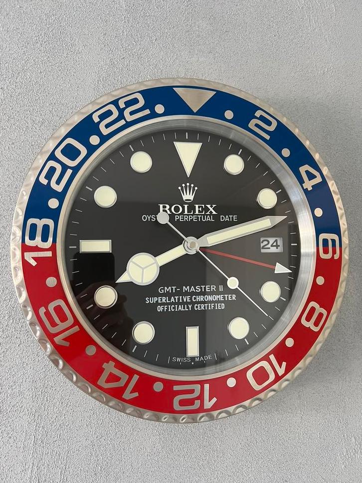 Rolex GMT Pepsi Klok / Wandklok !! NIEUW !!, Huis en Inrichting, Woonaccessoires | Klokken, Nieuw, Wandklok, Ophalen of Verzenden