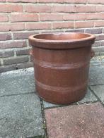 Bloempot voor buiten - aardewerk / glazuur - bruin, Tuin en Terras, Bloempotten, Gebruikt, Tuin, Rond, Minder dan 40 cm