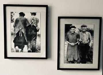 Poster achter glas van 2 oudjes in vroegere tijden. beschikbaar voor biedingen