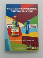 Vedett reclame bordje., Ophalen of Verzenden, Gebruikt, Reclamebord, Plaat of Schild, Overige merken
