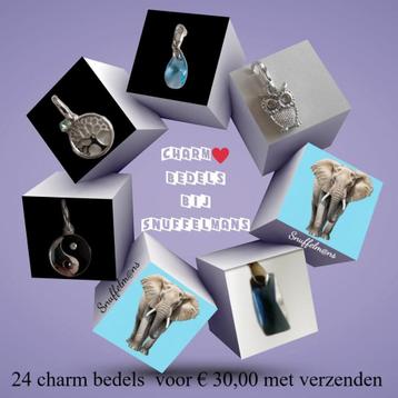 Partij handel 24 charm bedels incl.vzk € 30,00 ** sieraden beschikbaar voor biedingen