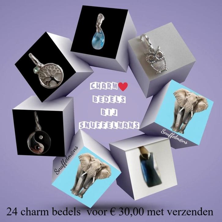 Partij handel 24 charm bedels incl.vzk € 30,00 ** sieraden, Diversen, Rommelmarktspullen, Nieuw, Verzenden