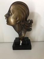 Bronzen buste van een vrouw, Antiek en Kunst, Kunst | Beelden en Houtsnijwerken, Ophalen of Verzenden