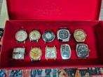 Partij vintage horloges, lot watches, mechanische handopwind, Verzenden, Gebruikt, Rood, Buler, Prisma, Elan, Ducal